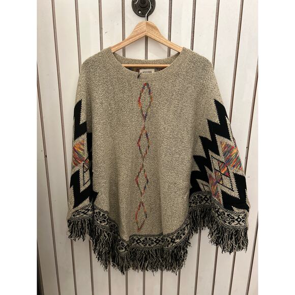 Adora Plus Size Sweater Poncho Boho Style XL, 2XL and 3XL - Picture 2 of 5